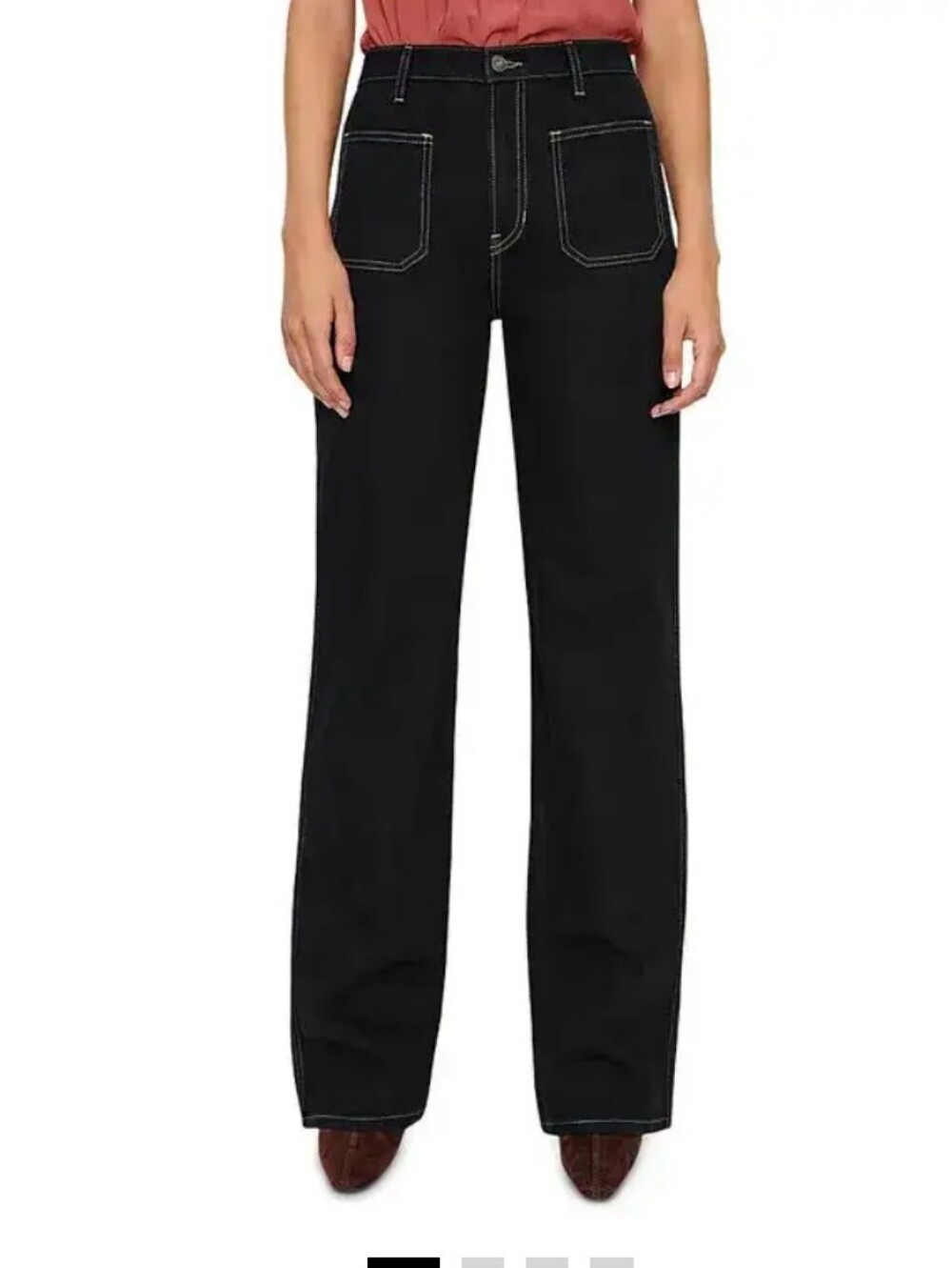 Reformation Alyssa Stretch High Rise Wide Leg Jeans in black Size 27 - Picture 1 of 9